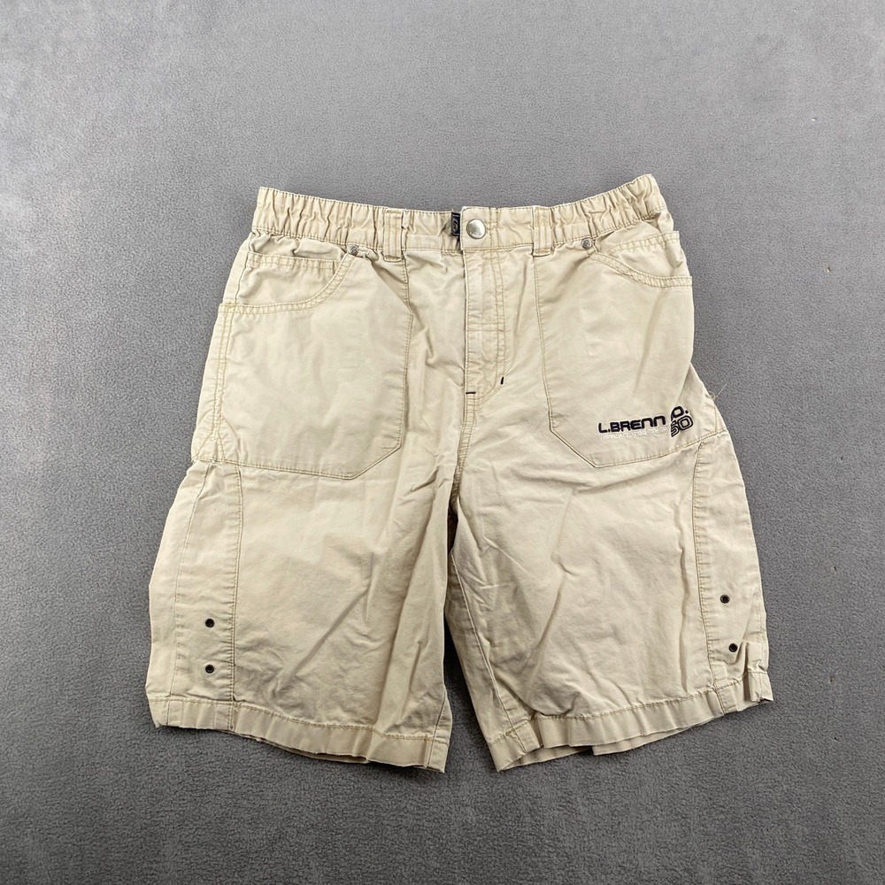 Little Brenn Khaki Cargo Shorts Boys Size 150 Elastic Waist Tan Utility Shorts